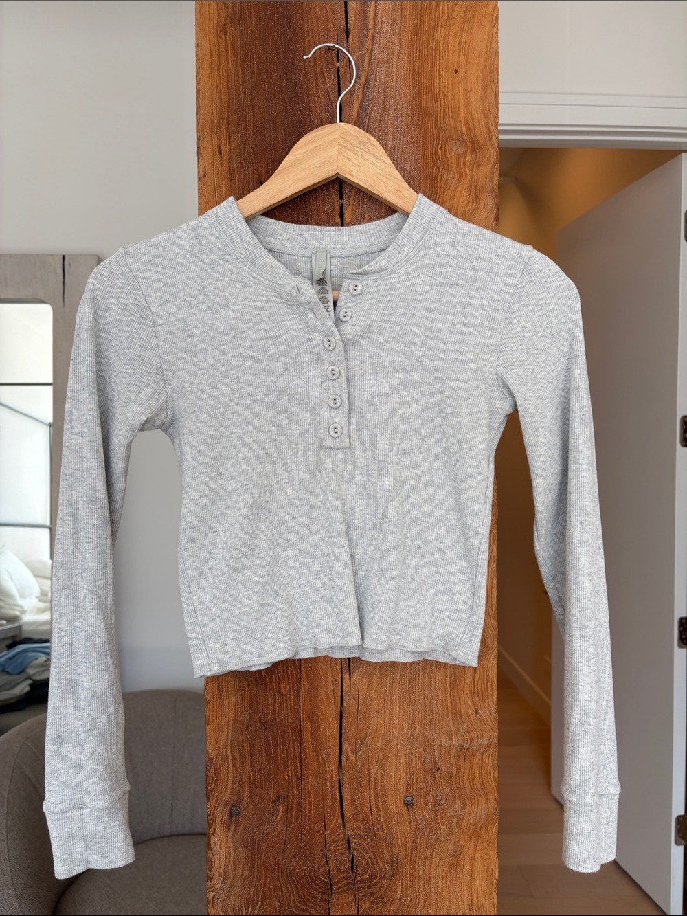 Skims cotton long sleeve henley